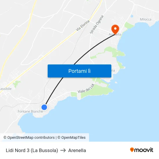 Lidi Nord 3 (La Bussola) to Arenella map
