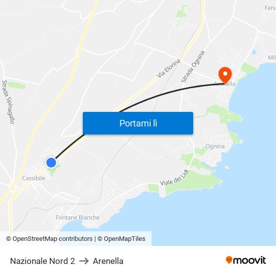 Nazionale Nord 2 to Arenella map