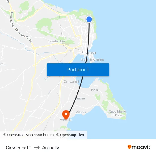 Cassia Est 1 to Arenella map