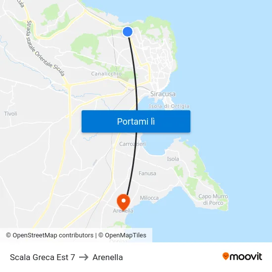 Scala Greca Est 7 to Arenella map