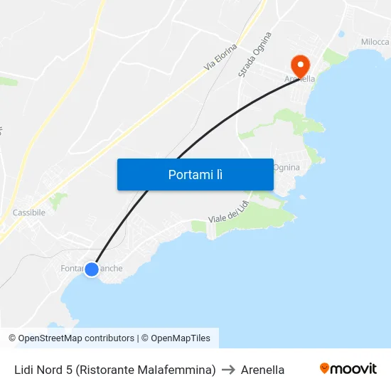 Lidi Nord 5 (Ristorante Malafemmina) to Arenella map