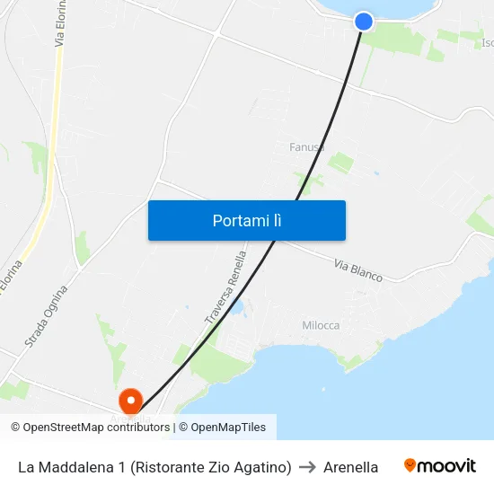 La Maddalena 1 (Ristorante Zio Agatino) to Arenella map