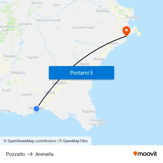 Pozzallo to Arenella map