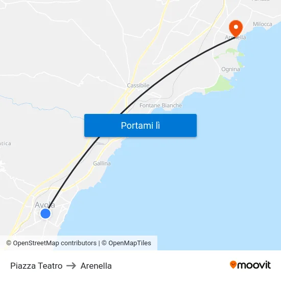 Piazza Teatro to Arenella map
