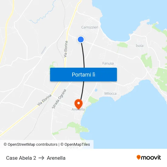 Case Abela 2 to Arenella map