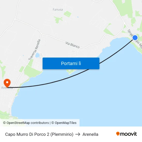 Capo Murro Di Porco 2 (Plemmirio) to Arenella map