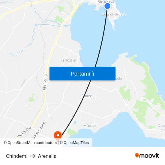 Chindemi to Arenella map