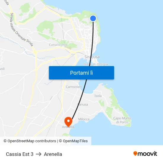 Cassia Est 3 to Arenella map