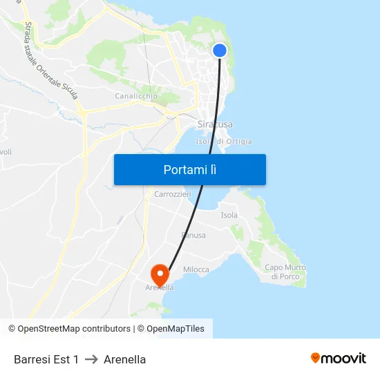 Barresi Est 1 to Arenella map