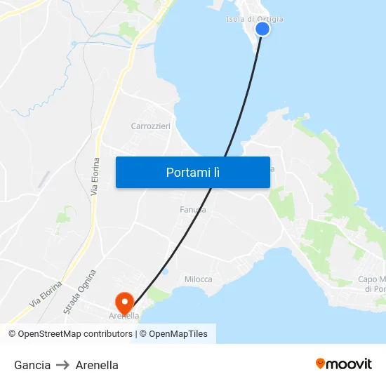 Gancia to Arenella map