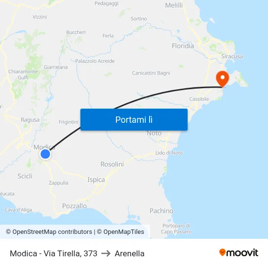 Modica - Via Tirella, 373 to Arenella map