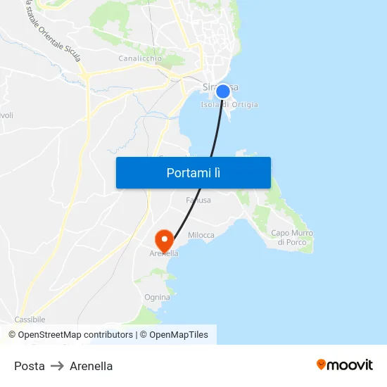 Posta to Arenella map