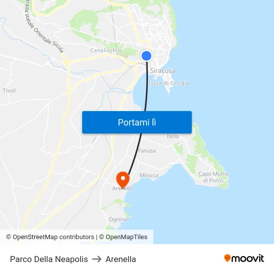 Parco Della Neapolis to Arenella map