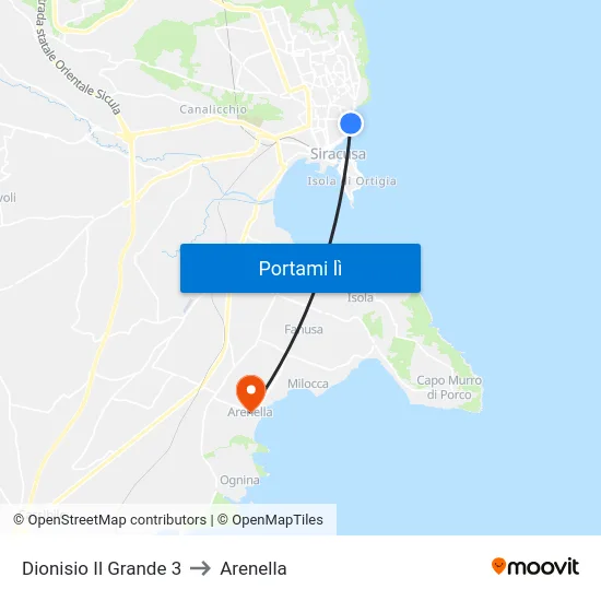 Dionisio Il Grande 3 to Arenella map