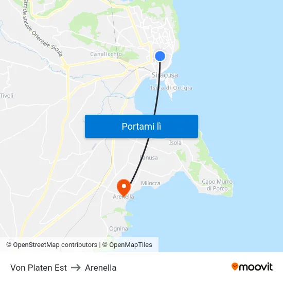 Von Platen Est to Arenella map