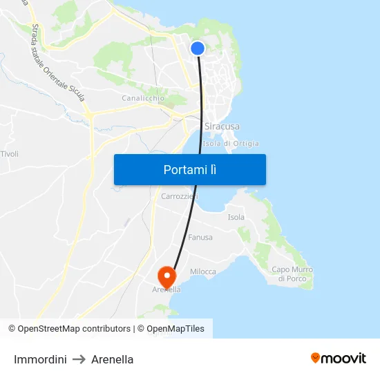 Immordini to Arenella map