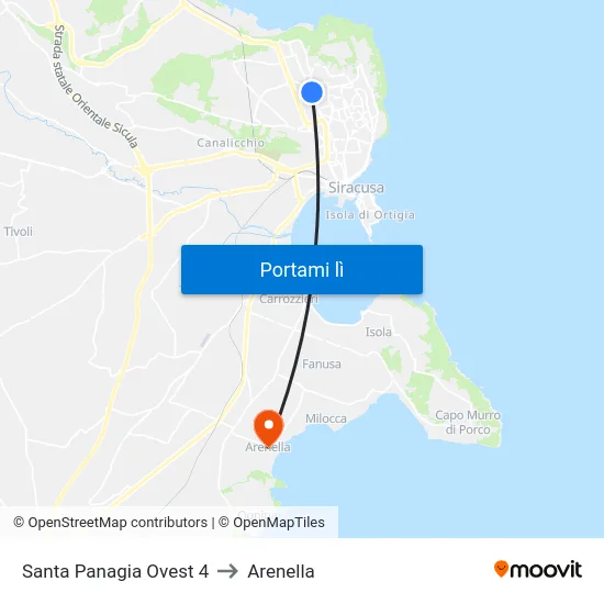 Santa Panagia Ovest 4 to Arenella map