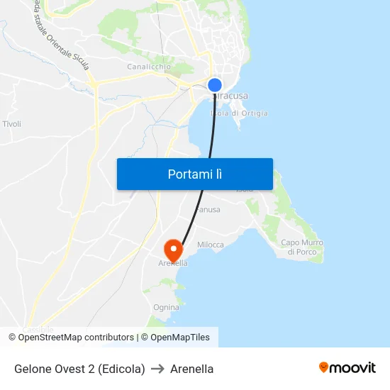 Gelone Ovest 2 (Edicola) to Arenella map