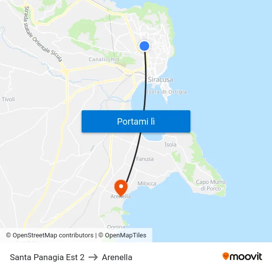 Santa Panagia Est 2 to Arenella map
