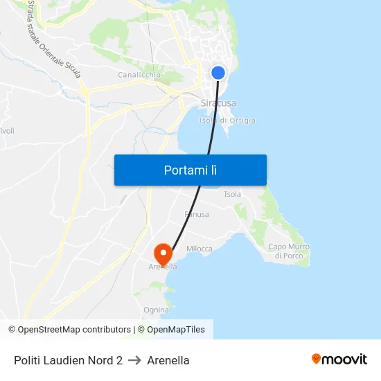 Politi Laudien Nord 2 to Arenella map