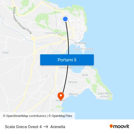 Scala Greca Ovest 4 to Arenella map