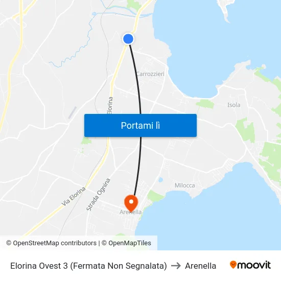 Elorina Ovest 3 (Fermata Non Segnalata) to Arenella map