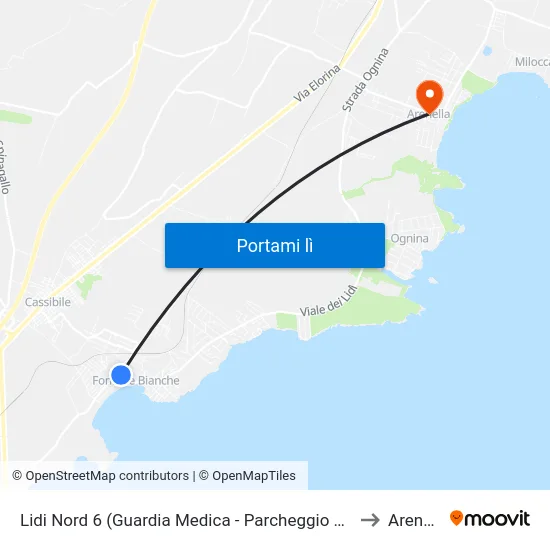 Lidi Nord 6 (Guardia Medica - Parcheggio Coperto) to Arenella map