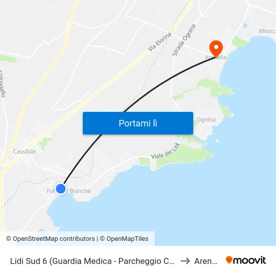 Lidi Sud 6 (Guardia Medica - Parcheggio Coperto) to Arenella map