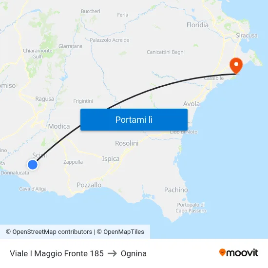 Viale I Maggio Fronte 185 to Ognina map
