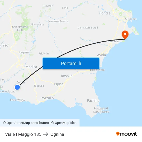 Viale I Maggio 185 to Ognina map