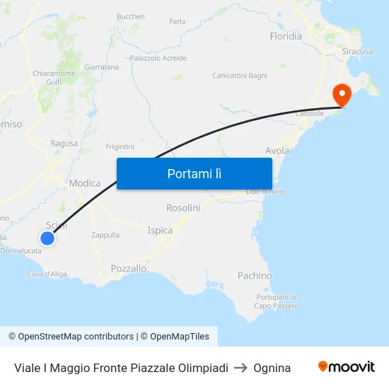 Viale I Maggio Fronte Piazzale Olimpiadi to Ognina map