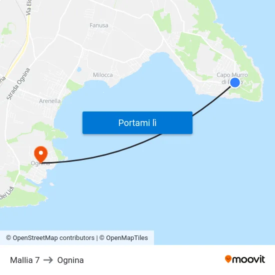 Mallia 7 to Ognina map