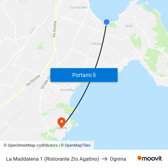 La Maddalena 1 (Ristorante Zio Agatino) to Ognina map