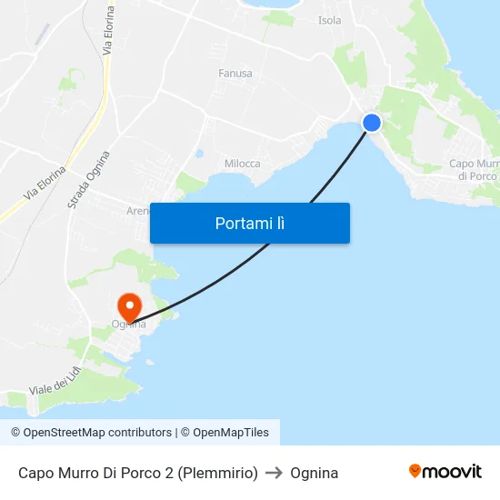Capo Murro Di Porco 2 (Plemmirio) to Ognina map