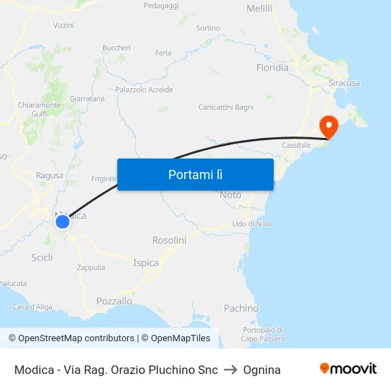 Modica - Via Rag. Orazio Pluchino Snc to Ognina map
