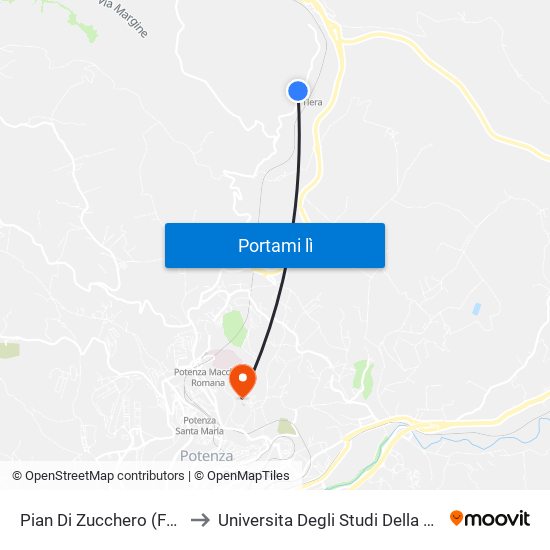 Pian Di Zucchero (Fontana) to Universita Degli Studi Della Basilicata map