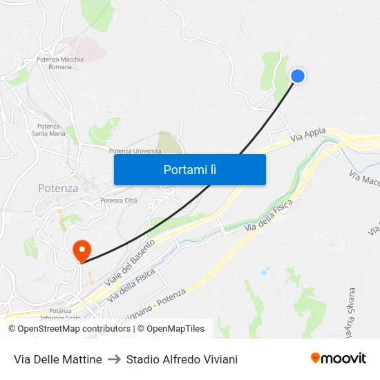 Via Delle Mattine to Stadio Alfredo Viviani map