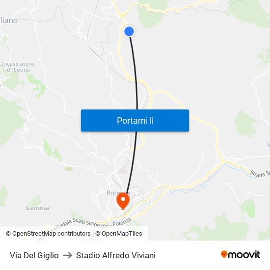 Via Del Giglio to Stadio Alfredo Viviani map