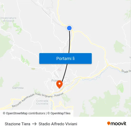 Stazione Tiera to Stadio Alfredo Viviani map