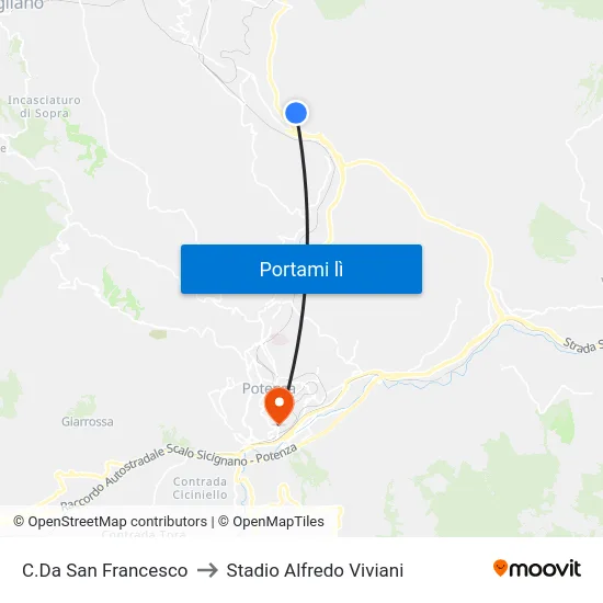 C.Da San Francesco to Stadio Alfredo Viviani map