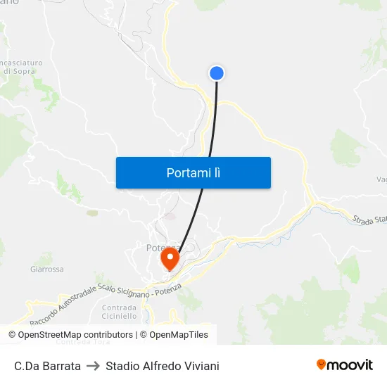 C.Da Barrata to Stadio Alfredo Viviani map