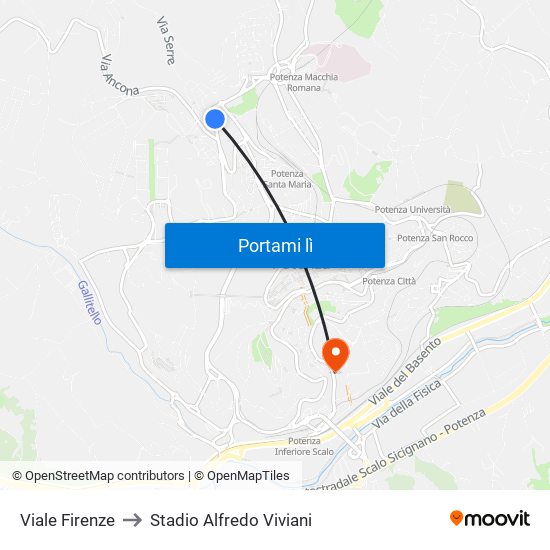 Viale Firenze to Stadio Alfredo Viviani map