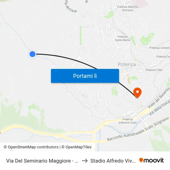 Via Del Seminario Maggiore - Coin to Stadio Alfredo Viviani map