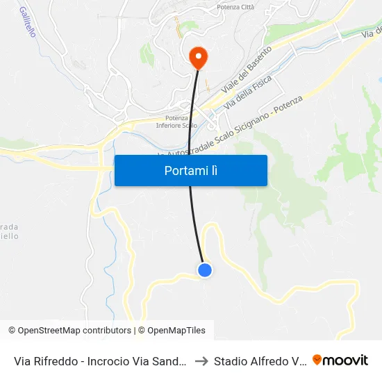 Via Rifreddo - Incrocio Via Sandro Pertini to Stadio Alfredo Viviani map
