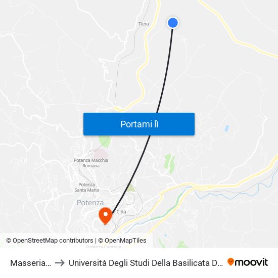 Masseria Ciurletta to Università Degli Studi Della Basilicata Dipartimento Di Scienze Umane map