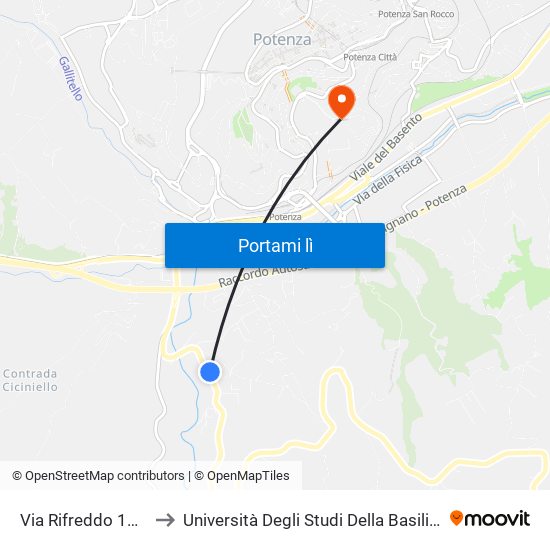 Via Rifreddo 17 (Incr. Via Saragat) to Università Degli Studi Della Basilicata Dipartimento Di Scienze Umane map