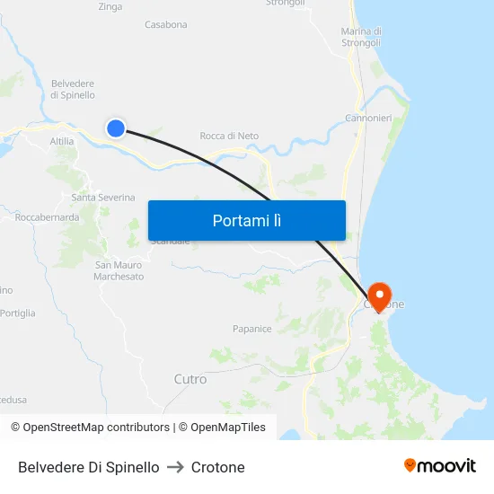 Belvedere Di Spinello to Crotone map