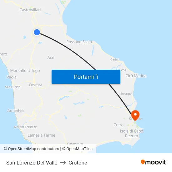 San Lorenzo Del Vallo to Crotone map