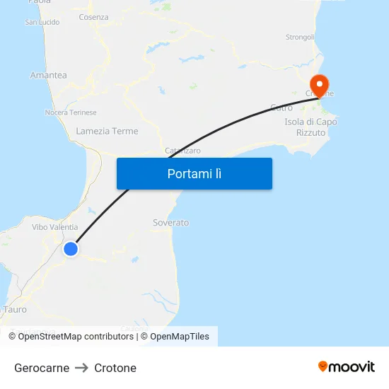 Gerocarne to Crotone map
