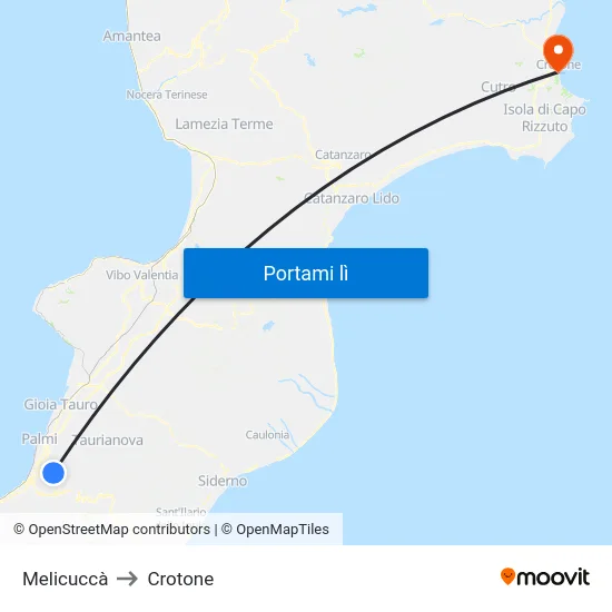 Melicuccà to Crotone map
